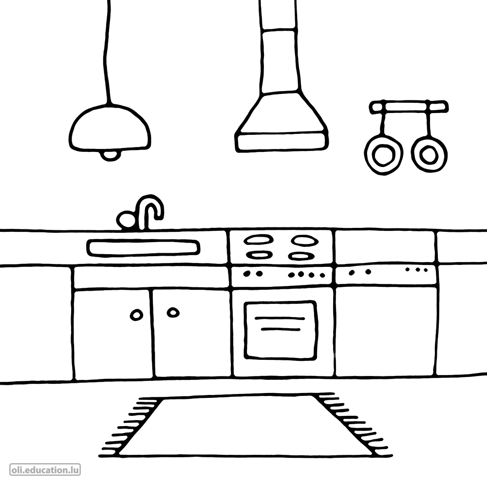 Coloring picture: Kitchen