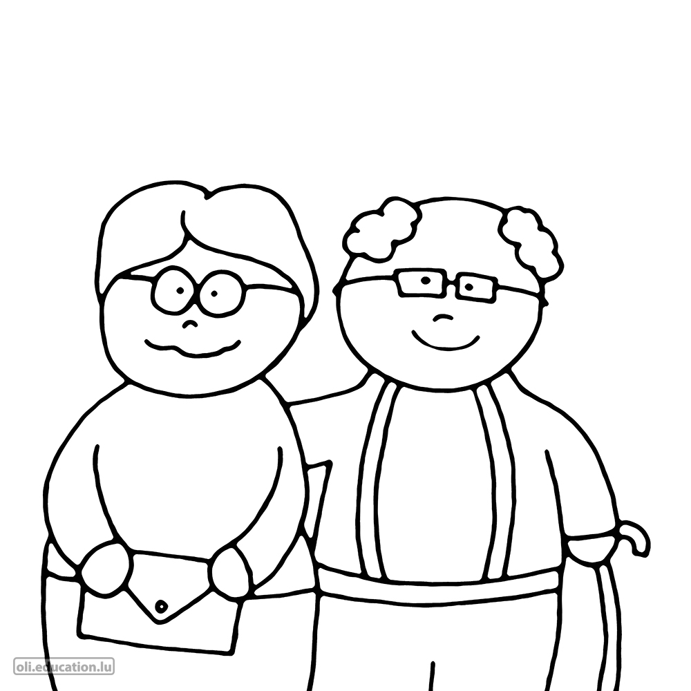 Coloring picture: Grandparents